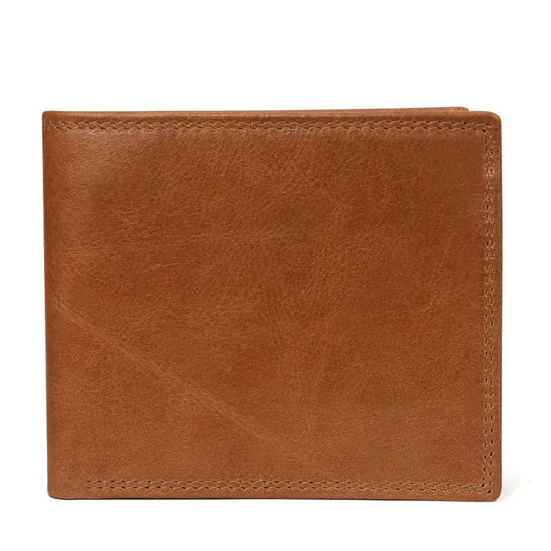 Cow Leather Men Wallets with Coin Pocket Vintage Male Purse RFID Blocking Genuine Leather Men Wallet with Card Holders