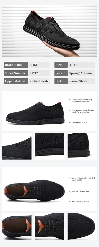 Male Sneakers Summer Knitted Mesh Casual Shoes Lightweight Casual Shoes Breathable Walking Footwear Shoes For Men