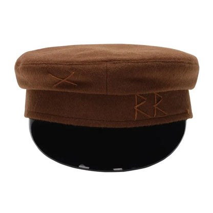 New Winter Women Hats Newsboy Caps Flat letter Militray Caps British Vintage Visor cap