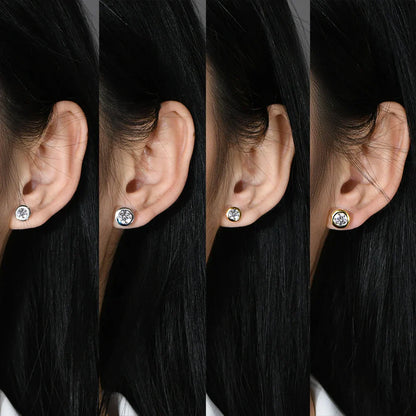 Real 2 Carat D Color Moissanite Earrings 로듐 For Women Gold Color 100% 925 Sterling Silver Sparkling Fine Jewelry