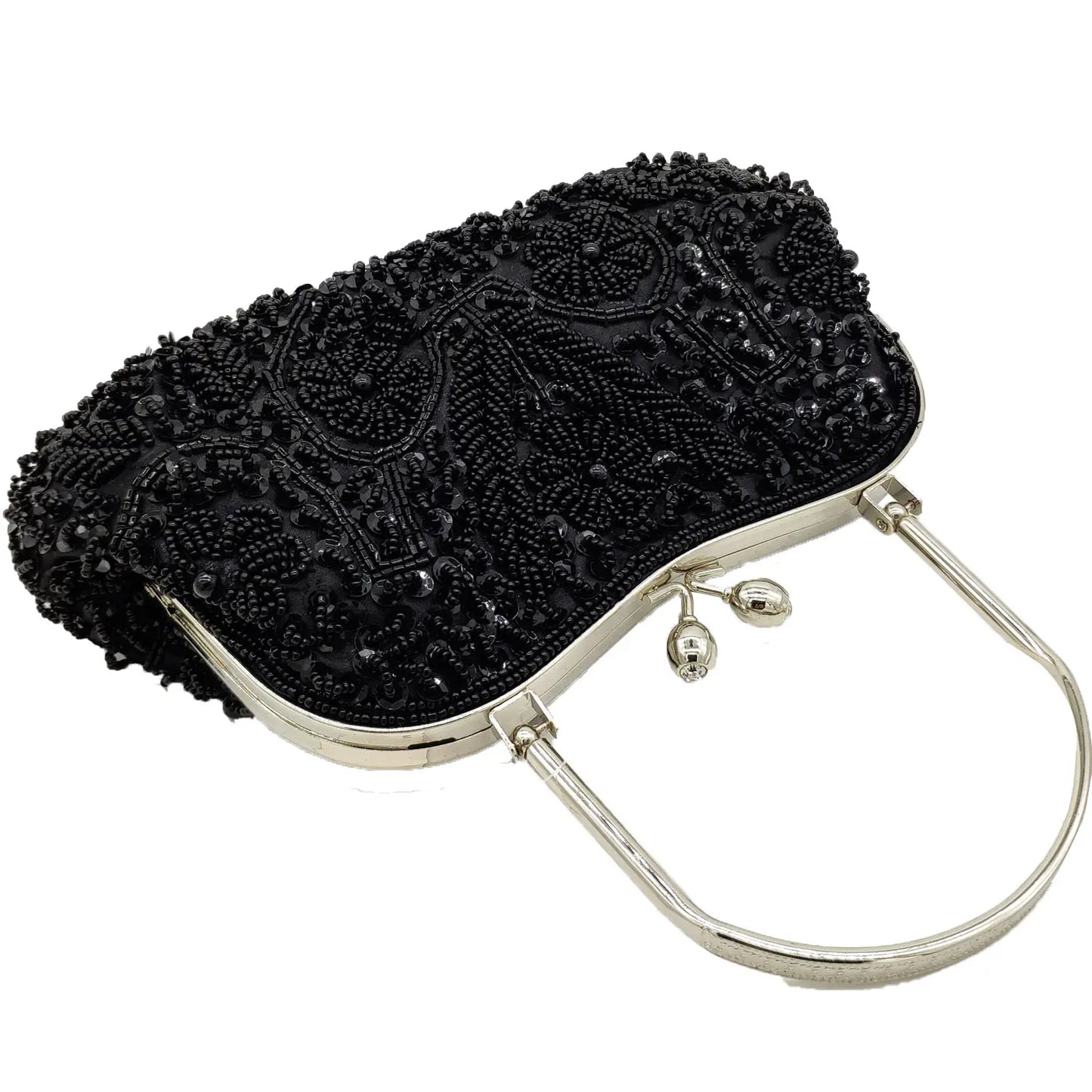 Elegant Frame Women Formal Beaded Evening Purses and Handbags Bridal Sequins Clutch Bag Cocktail Party Bag