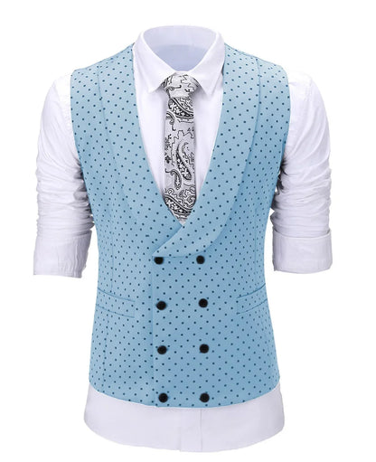 Men's Suit Formal Neck Square wave point leisure  Casual Waistcoat Formal Business Grey Navy Vest Groomman For Wedding Evening