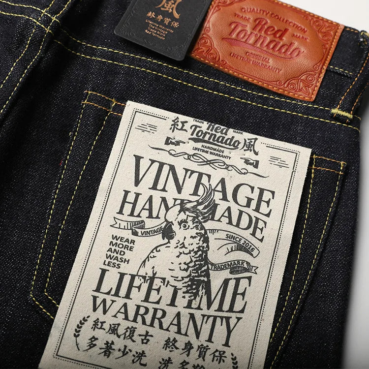 Heavy Weight Indigo Selvage Unwashed Pants Unsanforised Thick Raw Denim Jean 17oz