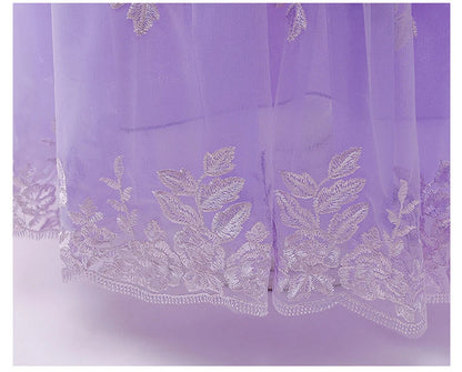 Girl Cosplay Princess Aurora Rapunzel Dress Up Kids Christmas Halloween Tulle Fancy Costume for Children Girls Birthday