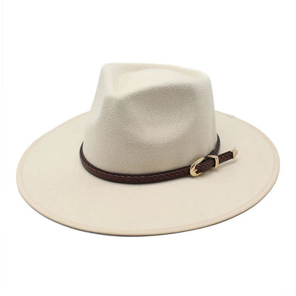 2024 Fashion Women Winter Wool Fedora Hat Men Simple Wide Brim Vintage Felt Jazz Hats New Top Trilby Cap