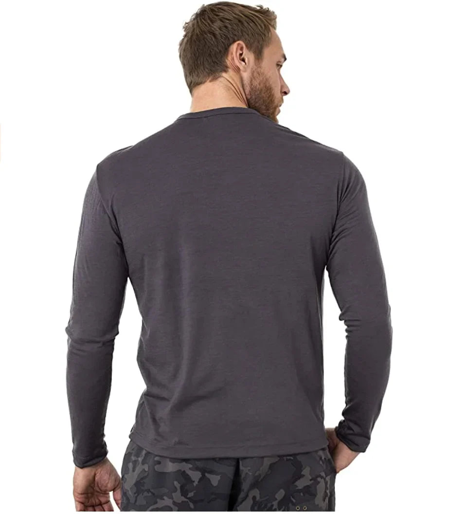 Men's 100% Merino Wool Base Layer Shirt 240G Thermal Top Warm Wicking Breathable Anti-Odor Underwear Warm Clothing Base Layer