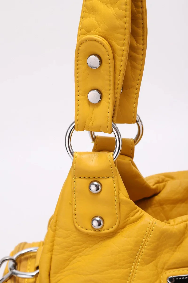 Vintage Women Handbags Soft Bag Small Top-handle Purse Fashion Satchel Multi-Pockets Shoulder Bag Hobos Phone Pack Tote Bag