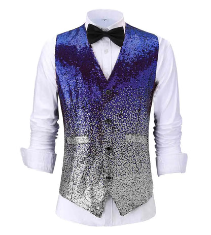 New Fashion Men's Vest Changing Color Shiny Sequin Suit Vest Waistcoat For Party,Wedding,Nightclub Custom Size