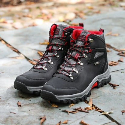 Brand Men's Ankle Boots Waterproof Leather Sneakers Breathable Outdoor Men Hiking Boots No-slip Men's Work Shoes Size 39-47