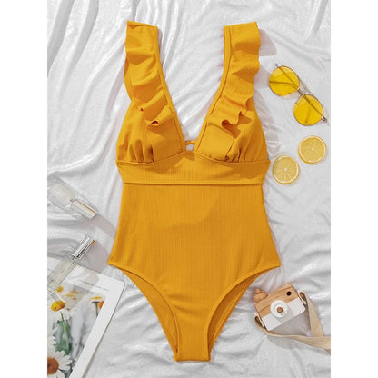 2023 One Piece Swimsuit Women Ruffle Swimwear Push Up Monokini Bodysuit Swimsuit Female Bathing Suit Summer Beach Wear