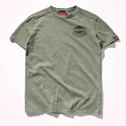 Summer New Short-Sleeved T-shirt Men 's Fashionable Mid-Length round Neck Pure Cotton Tops