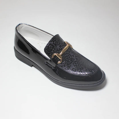 Fashion Boys Shoes Kids Formal Shoe For Party Wedding Black Patent Leather Slip On Round Toes Performance Children Oxfords 25-38