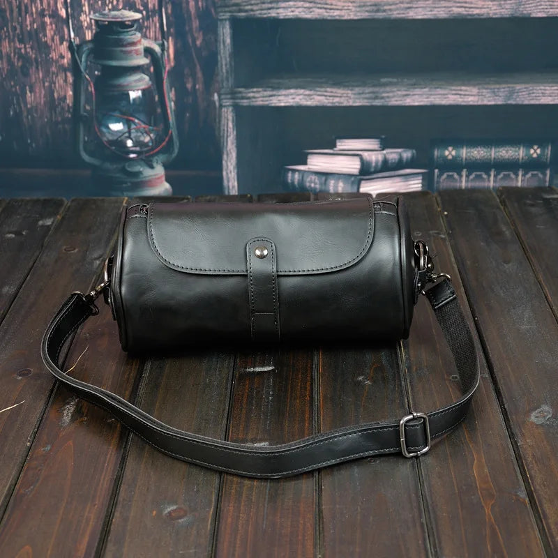 Luxury Retro Barrel Shaped Shoulder Bags Men Crossbody Bag Fashion Design Messenger Bag Mens Crossbody Shoulder Bag Male 2021