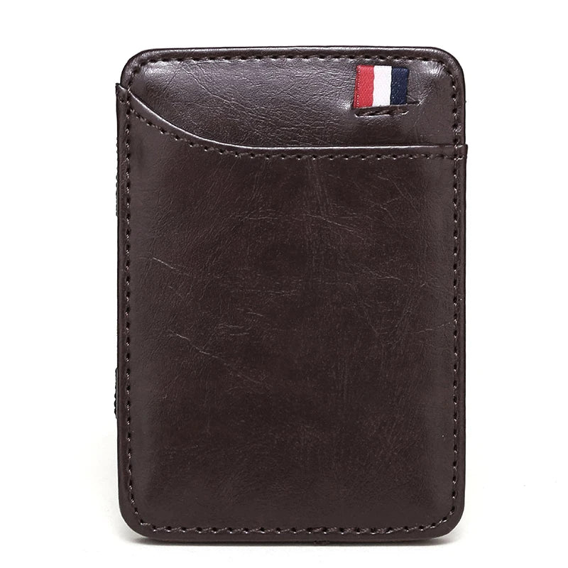 Ultra Thin Men's  PU Leather Mini Small Magic Wallet Money Cash Card Holder Purse  Money Case for Men Women Business Slim 2023