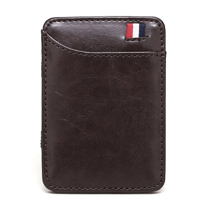 Ultra Thin Men's  PU Leather Mini Small Magic Wallet Money Cash Card Holder Purse  Money Case for Men Women Business Slim 2023