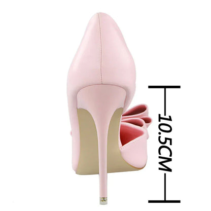 Shoes Bow-knot Woman Pumps Stiletto 10.5 Cm Women Basic Pump Pointed Toe Classic Pumps Sexy High Heels Women Shoes 2026