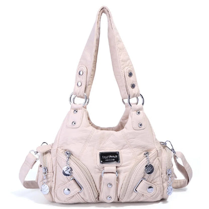 Vintage Women Handbags Soft Bag Small Top-handle Purse Fashion Satchel Multi-Pockets Shoulder Bag Hobos Phone Pack Tote Bag
