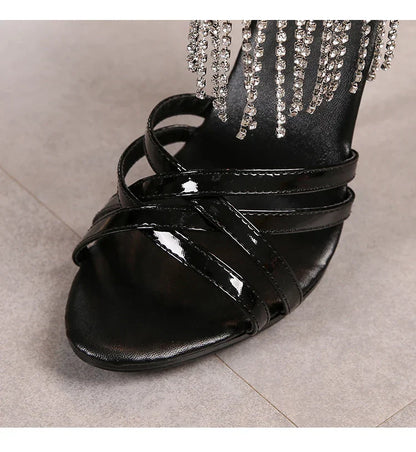 Model Catwalk High Heels Stiletto Sexy Platform 11cm Sandals Female Summer Red party Shoes Woman Sandals Cross Straps Size 43