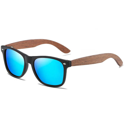Environment-Friendly Retro Walnut Wood Sunglasses UV400 Polarized Bamboo Sunglasses Men's Fashion Trendy Anti Blue Lens 7061h