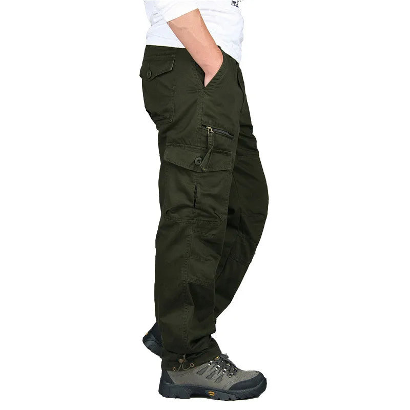 Spring Cargo Pants Men Multi Pockets Tactical Pants Male Autumn Outwear Streetwear Army Straight Slacks Casual Long Trousers