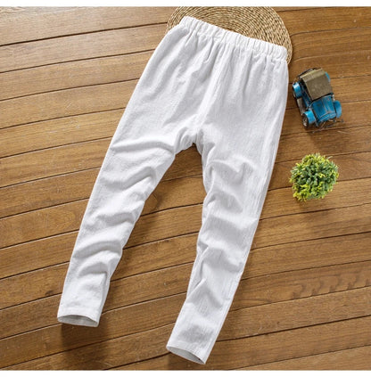 (Shirt + trousers) 2025 summer men shirt Man Cotton and linen shirts Short sleeve men's casual shirts men A set of clothes M-5XL