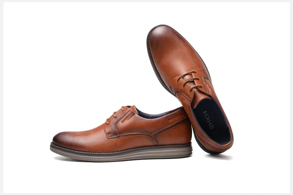 BHKH Male Sneakers Autumn/Winter traf Leather Men Casual Shoes Business Work Office Lace-up Dress shoes For Men Size47