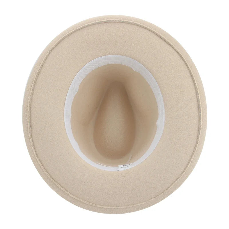 Fedora Hat Women Winter Hats for Women Ribbon Band Men's Hat Wide Brim Classic Beige Wedding Church Bowler New Cap chapeau femme