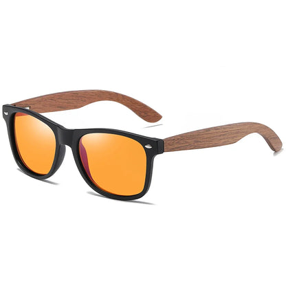 Environment-Friendly Retro Walnut Wood Sunglasses UV400 Polarized Bamboo Sunglasses Men's Fashion Trendy Anti Blue Lens 7061h