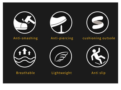 Men Leather Safety Work Boots Steel Toe Puncture-proof Indestructible Safety Shoes Staleneus Construction Welding Work Boots