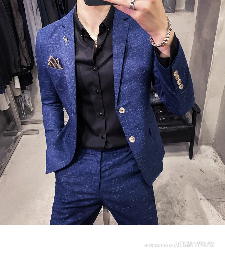 25 Colors 1 Pcs Blazer No Pants S-7XL New Wedding Dress Formal Business Slim Mens Suit Jacket Plaid Striped Solid Color