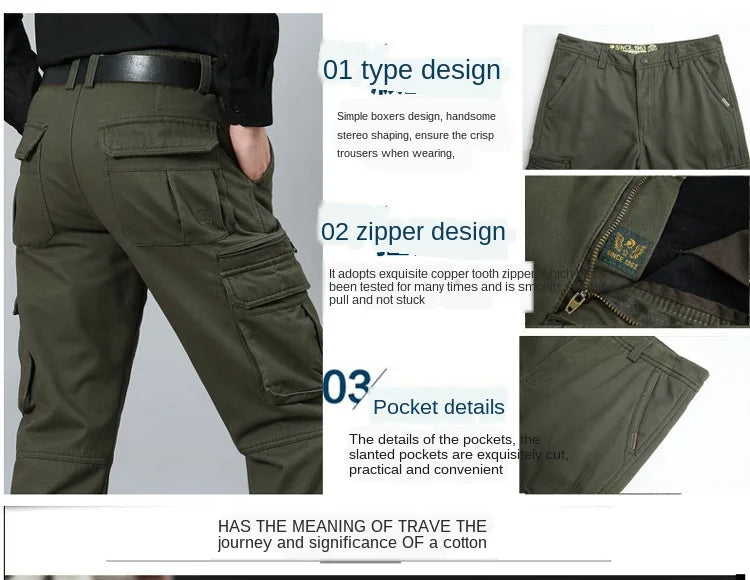 Big Size 29- 44 46 48 Cargo Pants Men Straight Loose Work Tactical Mens Pants Mens Pants Militar Safari Men Trousers swat pants