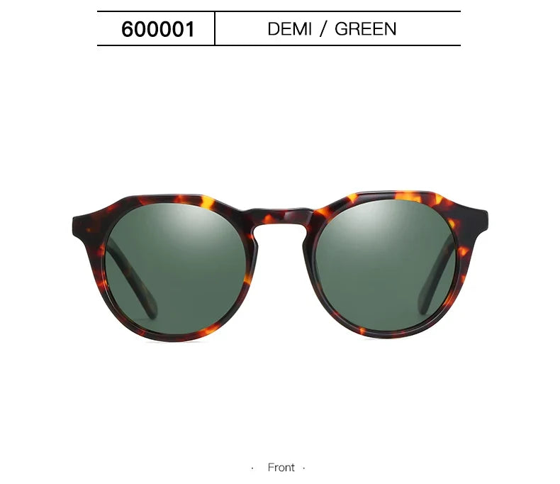 Fashion Acetate Polarized Sunglasses Round Vintage  Shade UV400 New Men/Women Retro Sun Glasses 600001S