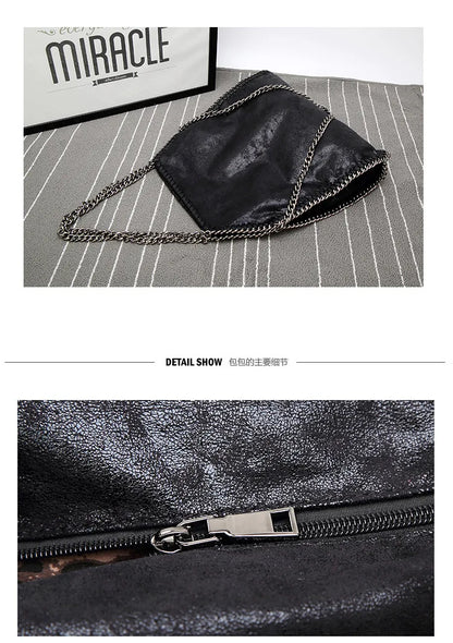 Fashion New Women's Chain Shoulder Bag Large Capacity Crossbody Tote Bag Female Foldable Solid Color Handbags Shopping Bags