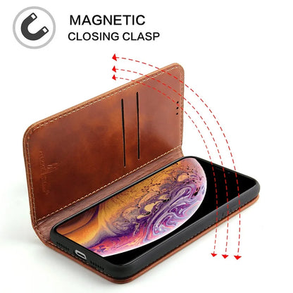 100% Genuine Leather Flip Cover Case for iPhone 17 14 15 Plus 11 12 13 16 Pro MaxTop Quality Fashion Brand With Card Slot