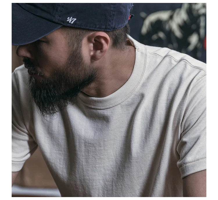 T-Shirts Heavyweight Short Sleeve Crew Neck Summer Men's Basic Tee