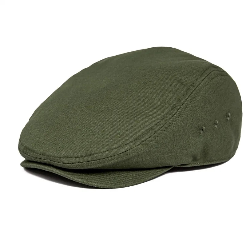 Airhole Flat Cap Mens Cotton Driver Hat Summer Newsboy Caps Ivy Hat Gatsby Breathable Beret Golf Casual Hats with Button