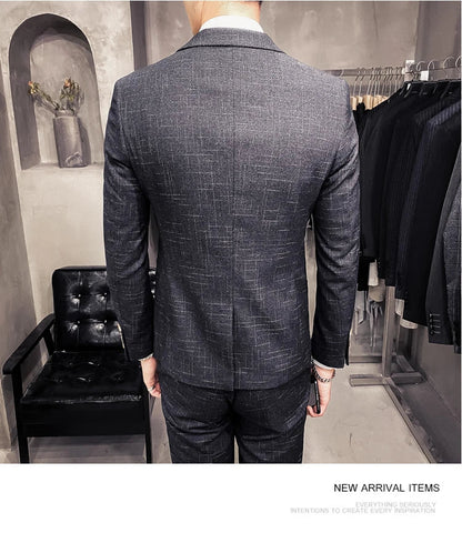 25 Colors 1 Pcs Blazer No Pants S-7XL New Wedding Dress Formal Business Slim Mens Suit Jacket Plaid Striped Solid Color