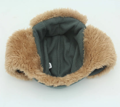 Toddler Boys Kids Fleece Trapper Sherpa Lined Windproof Winter Russian Hat with Large Flaps Warm Ski Hat