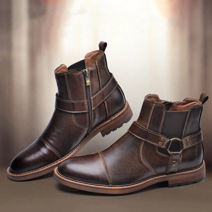 NEW Men's Casual boots Genuine Leather Men's autumn and winter handmade High-top boots lager size men's Chelsea boots 0153