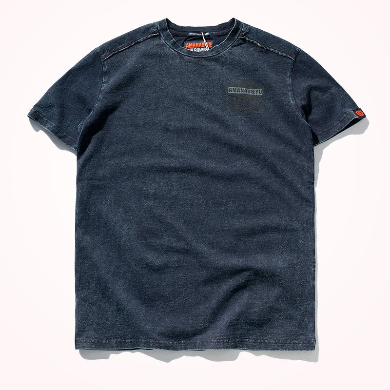 Summer New Short-Sleeved T-shirt Men 's Fashionable Mid-Length round Neck Pure Cotton Tops