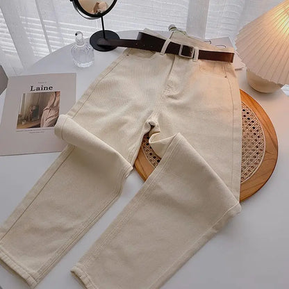 Straight Jeans Women with Belt Vintage Basic Blue Ankle-length Denim Pants Boyfriend Gray Jeans Korean 2021