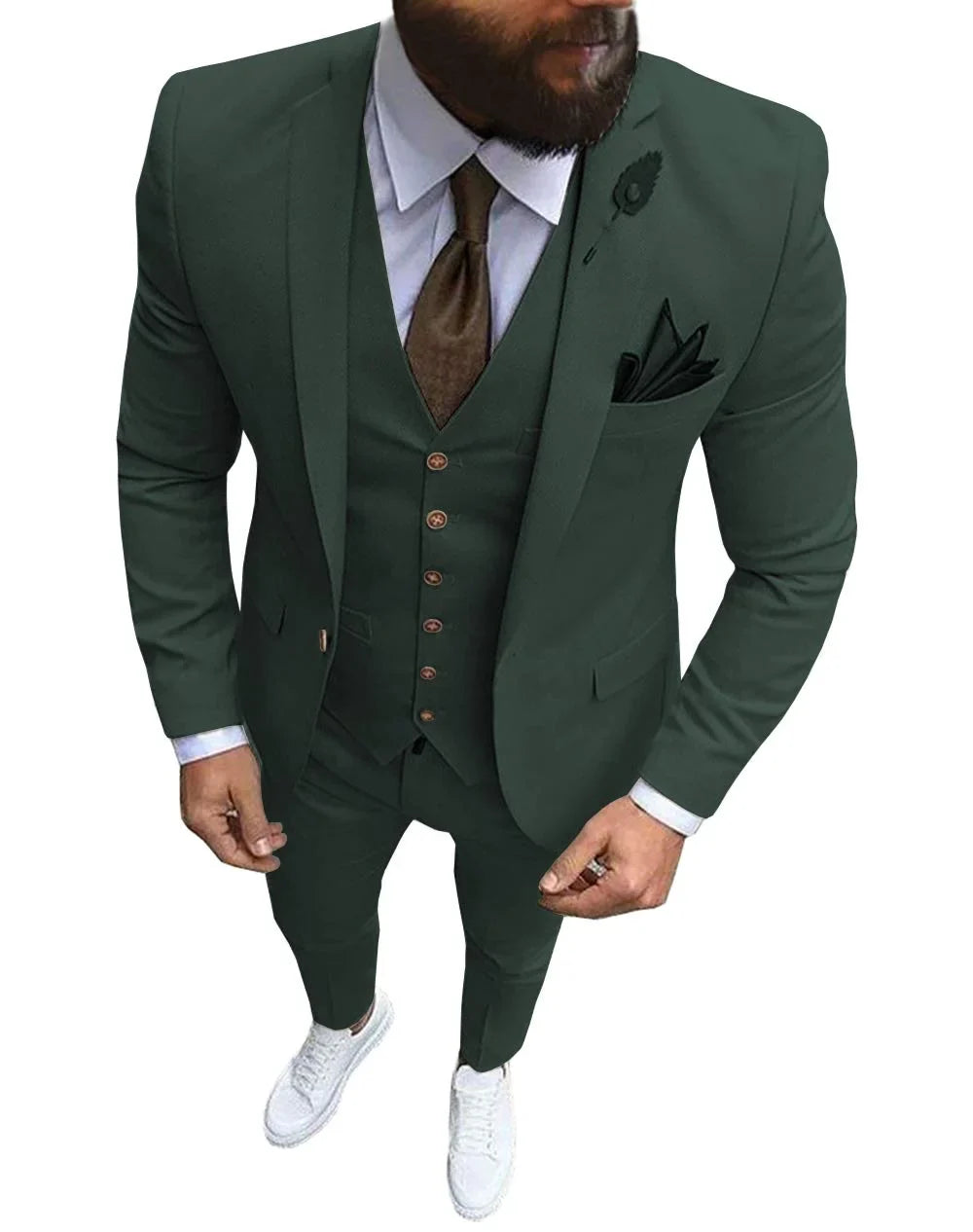 Men's Suits Prom Tuxedo Slim Fit 3 Piece Groom Wedding Suit For Men Custom Blazer Terno Masuclino 3 Pieces (jacket+vest+pant)
