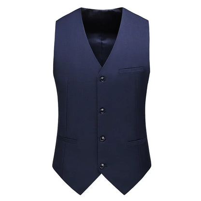 Royal Blue Vest Waistcoat Men's Brand New Slim-Fit V Neck Dress Vests Mens Formal Business Wedding Tuxedo Chaleco Hombre 6xl