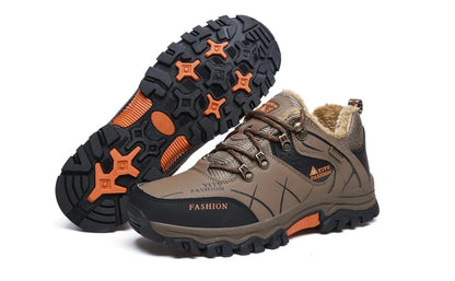 Brand Men Winter Snow Boots Waterproof Leather Sneakers Super  Warm Men's Boots Outdoor Male Hiking Boots Work Shoes Size 39-47