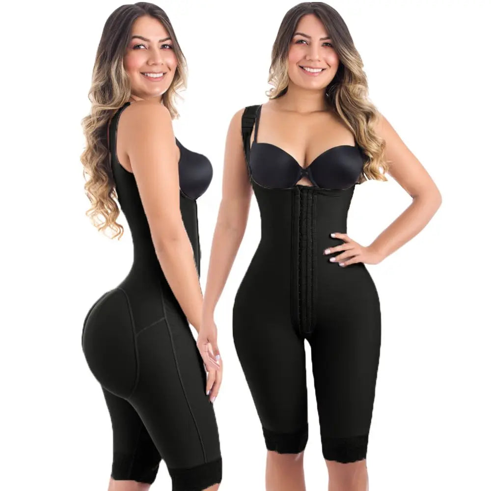 Colombianas Compression Fabric Abdominal Control Adjustable Shoulder Clasps And Buttock Butt Lifter Slimming Body Shaper