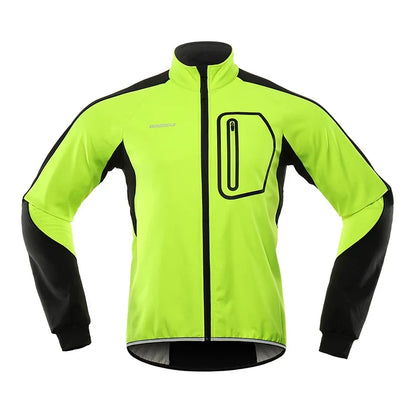 BERGRISAR Men's Cycling Jacket Winter Thermal Jacket Softshell Windbreak Waterproof Bike Coat Bicycle Raincoat BG011