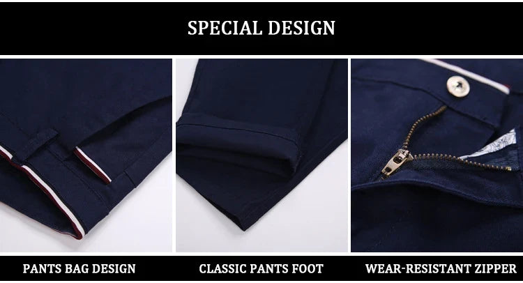 Classic Style Men Spring Summer Thin Casual Pants Fashion Business Cotton Solid Color Office Trousers High Quality Men Trousers
