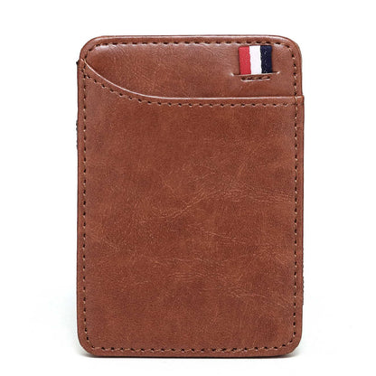 Ultra Thin Men's  PU Leather Mini Small Magic Wallet Money Cash Card Holder Purse  Money Case for Men Women Business Slim 2023