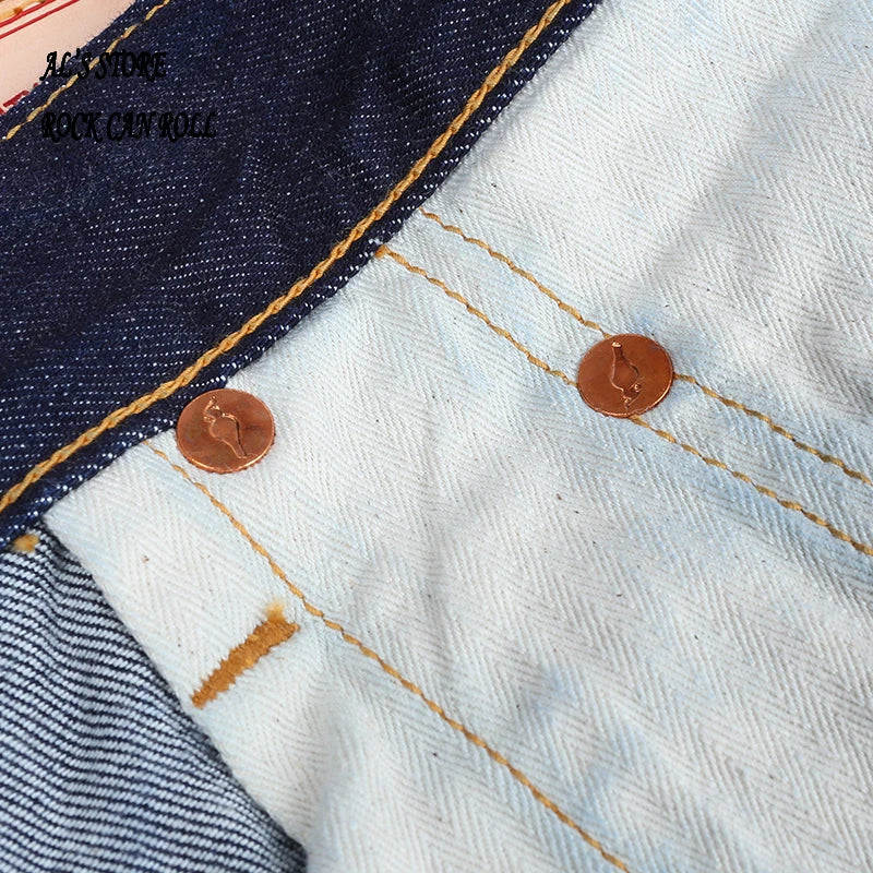 Washed Slim Fitting Pants Sanforized Raw Denim Jeans 12oz