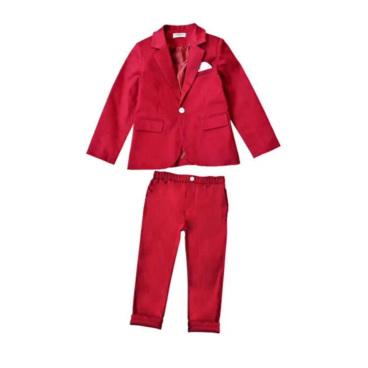 Flower Boys Formal Anzug Suit Kids Wedding Party Dress Blazer Vest Pants Bowtie 4pcs Child Tuxedo Prom Performance Costume